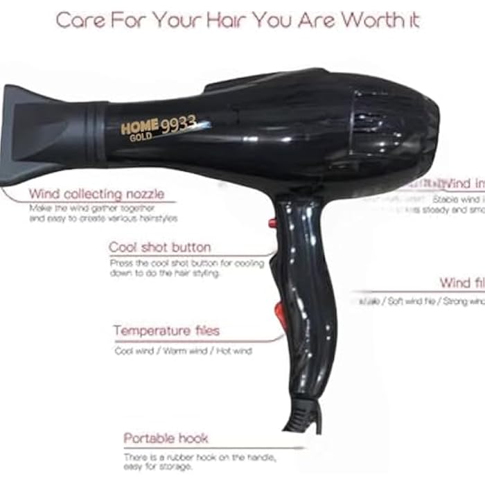 Hair Dryer 3000W - Superior Drying Performance with Multiple Settings, Ionic Care and Overheat Protection HG-9933 - Image 5